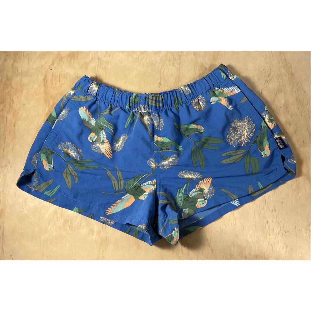 Patagonia Swim Shorts Women's Small, Parrot Pattern W/ Elastic Waistband